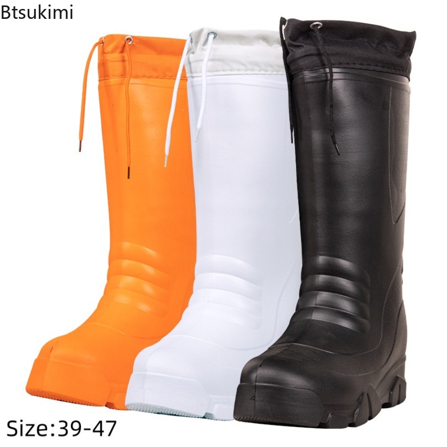Waterproof Winter Boot - รองเท้าบูทกันฝนระดับไฮเอนด์สำหรับผู้ชาย รุ่นใหม่ ป้องกันน้ำเข้า ปิดหุ้มข้อสั้นและสูง กันลื่น เหมาะสำหรับงานกลางแจ้ง