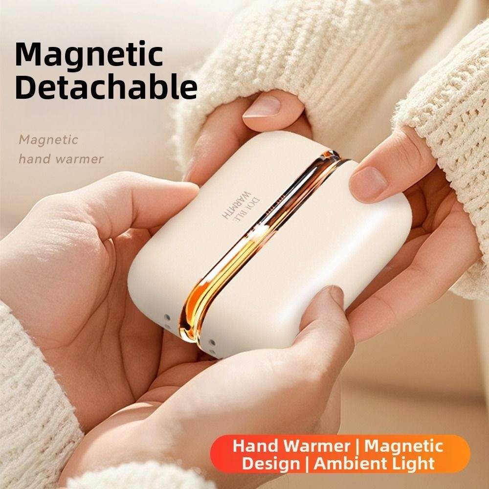 Hand Warmer Electric - เครื่องทำความร้อนมือแบบแม่เหล็ก หน้าจอแสดงผลดิจิตอล ให้ความร้อนรวดเร็ว เครื่องทำความร้อนมือไฟฟ้า ไฟหลากสี ถอดประกอบได้