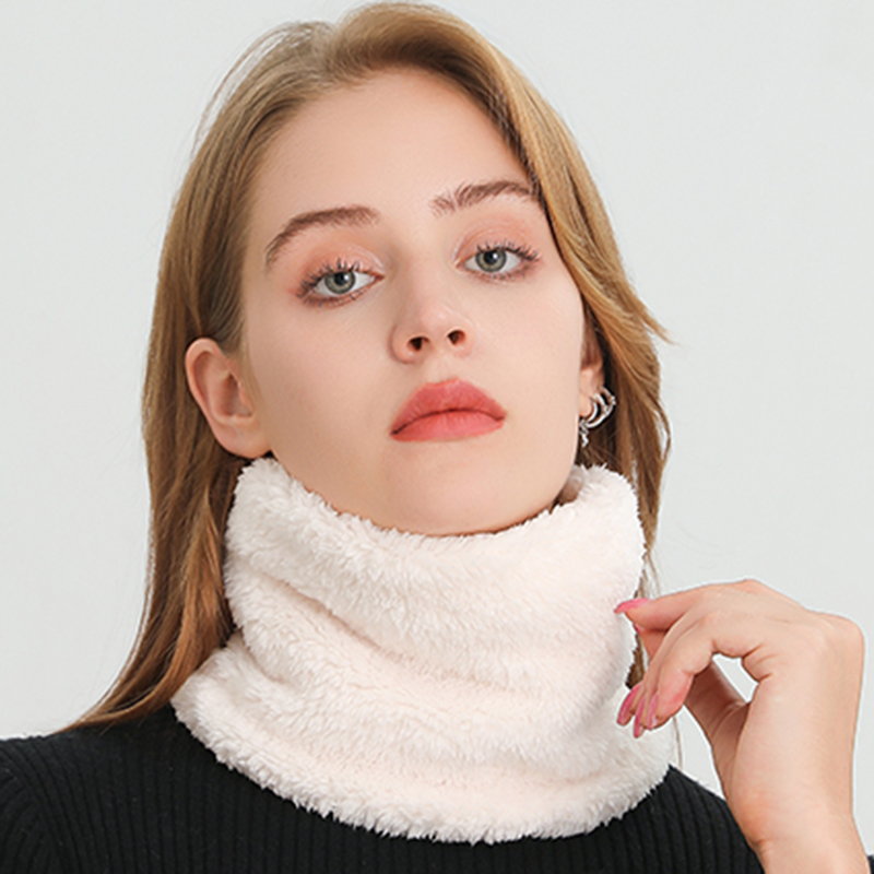 Wool Scarf Men - แคชเมียร์ WARM Collor แหวนฤดูหนาวผ้าพันคอ Solid Plush