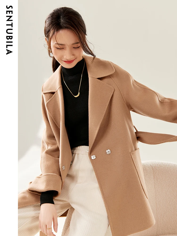 SENTUBILA เสื้อโค้ทขนสัตว์สำหร - Wool Coat Peacoat บทวิจารณ์และราคา