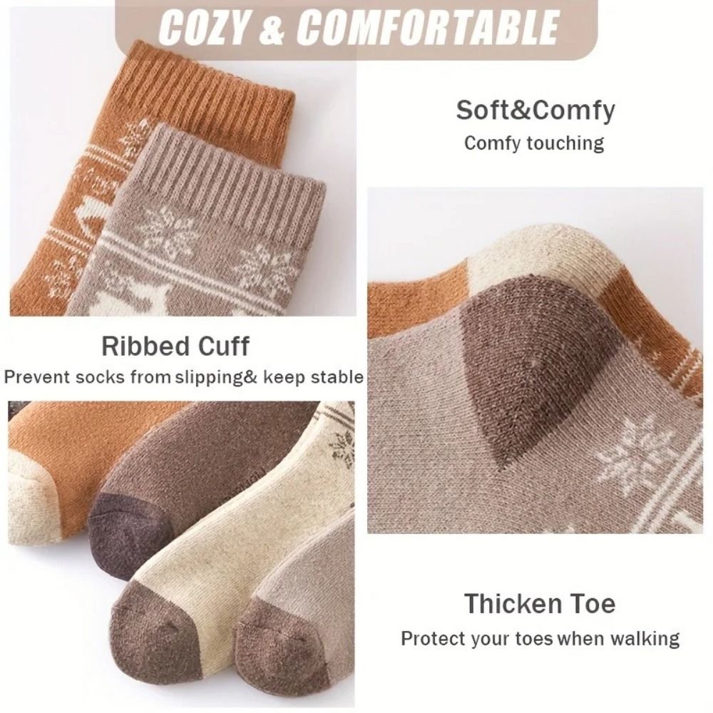 ถุงเท้าขนแกะกันหนาว 5 คู่ ถุงเ - Thermal Sock Wool บทวิจารณ์และราคา
