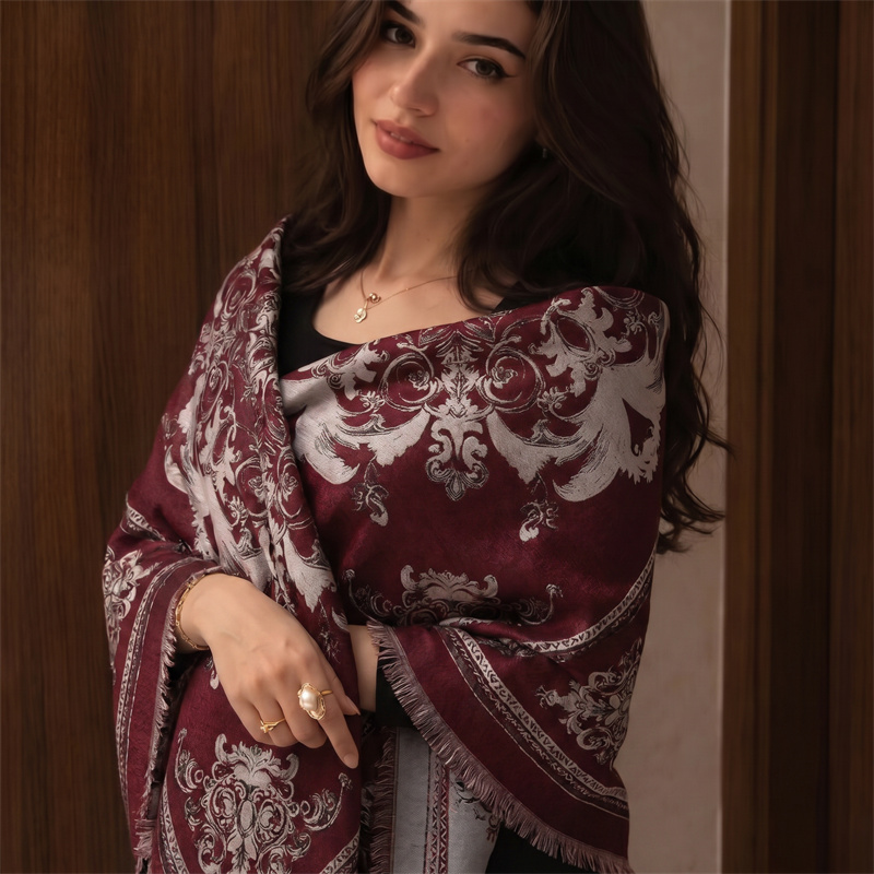ผ้าคลุมศีรษะฮิญาบพิมพ์ลายบาโรก - Shawl Wrap Winter บทวิจารณ์และราคา